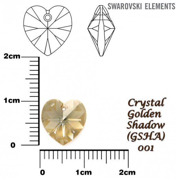 Svícen – Anděl se srdíčkem (Swarovski) – Golden Shadow 